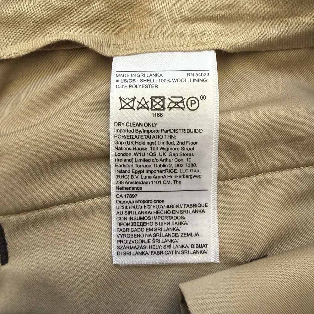 Banana Republic Tapered Fit Pants 38x32 Vitale Barberis Canonico Flannel‎ 120s